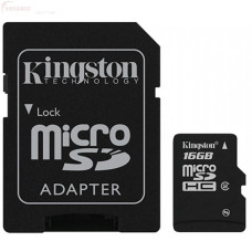 Карта пам'яті Kingston microSDHC 16GB Class 4+ SD адаптер